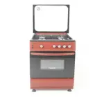 Scanfrost 60X60 4 Gas Burners With Gas Oven, Grill, Burner Ignition Burgundy - CK6400R