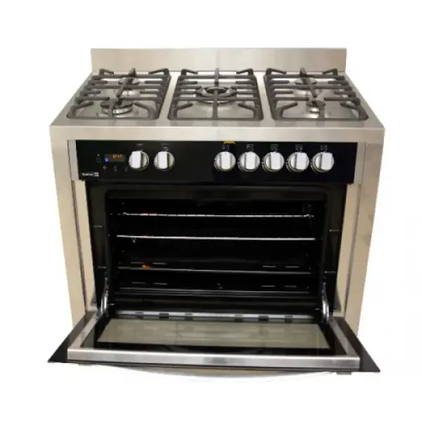Scanfrost 90X60 5 Gas (1WOK) With Oven, Grill, Full Auto Ignition Inox Finish - SFC9502SS