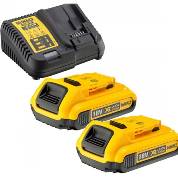 Dewalt XR Charger + 2×2.0AH 18V Battery DCB115D2-QW