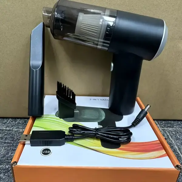 2-in-1 Rechargeable Vacuum Cleaner – Handheld for Home & Car Use